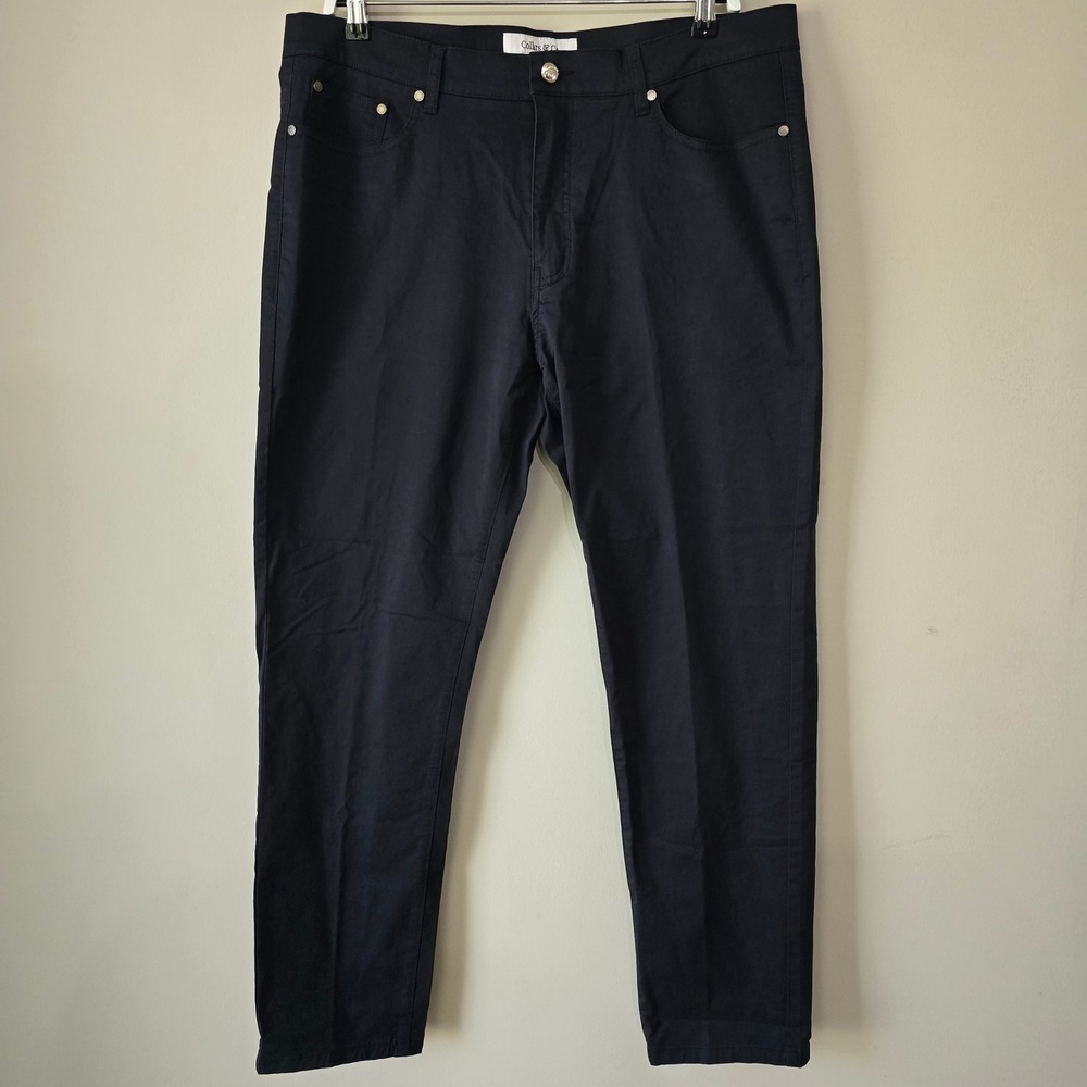Collars & Co CEO Chino Pants Mens 36x30 Black Slim Straight Five Pocket NWT